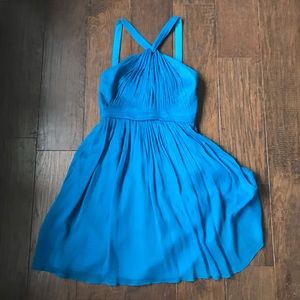 J. Crew bridesmaid dress, teal halter